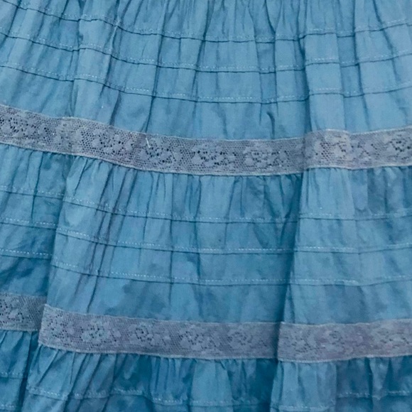 Jones New York Sport Boho MIDI Skirt 100% Cotton SIZE 4 with LACE Detail - Picture 2 of 2